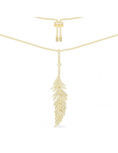 Feather Shaped Pendant - Yellow Silver AC5786OXY pas cheres