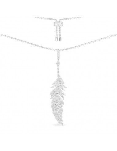 Adjustable Feather Necklace - Silver AC5787OX Venez découvrir notre 