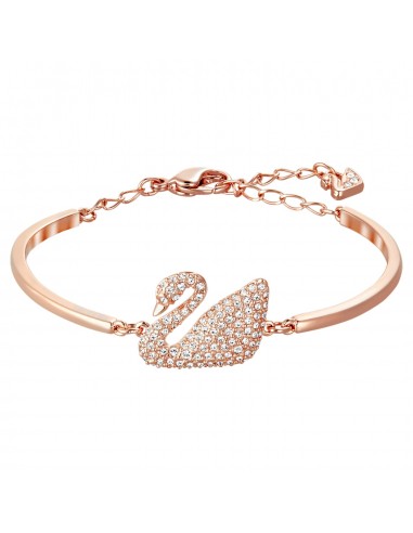 Swan Bangle, White, Rose-gold tone plated  5142752 Véritable concentré