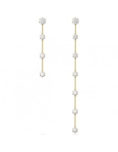 Swarovski Constella earrings, Asymmetrical, White, Shiny gold-tone plated 5622721 Venez acheter