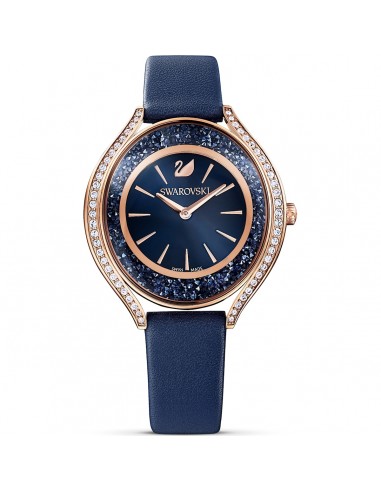 Swarovski Crystalline Aura watch, Leather strap, Blue, Rose-gold tone PVD 5519447 online