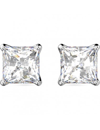 Swarovski Attract stud earrings, Square cut crystal, White, Rhodium plated 5430365 de technologie