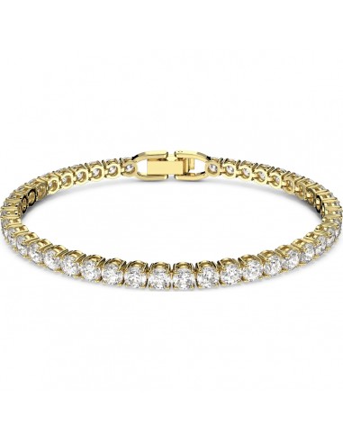 Swarovski Tennis Deluxe bracelet, Round, White, Gold-tone plated 5511544 prix pour 