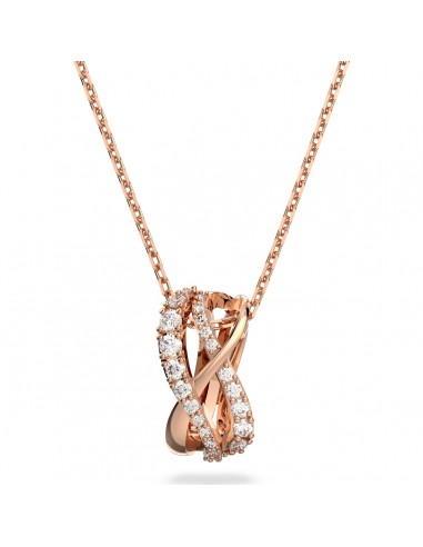 Swarovski Twist necklace, White, Rose gold-tone plated 5620549 Les êtres humains sont 