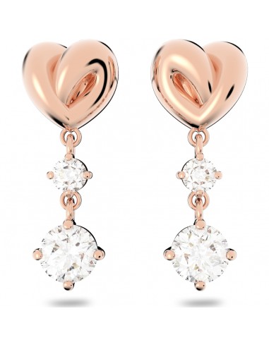 Swarovski Lifelong Heart earrings, Heart, White, Rose gold-tone plated 5517942 prix