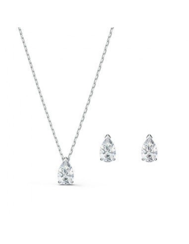 Swarovski Attract set, Pear cut crystal, White, Rhodium plated 5569174 de France