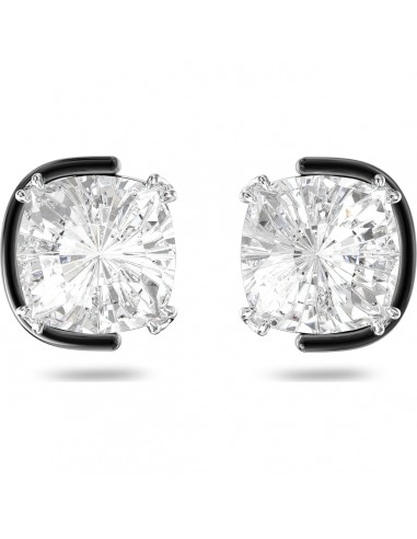 Swarovski Harmonia stud earrings, Cushion cut crystals, White, Mixed metal finish 5600943 plus qu'un jeu 