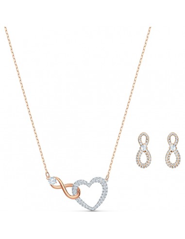 Swarovski Infinity set, Infinity and heart, White, Mixed metal finish 5521040 2023