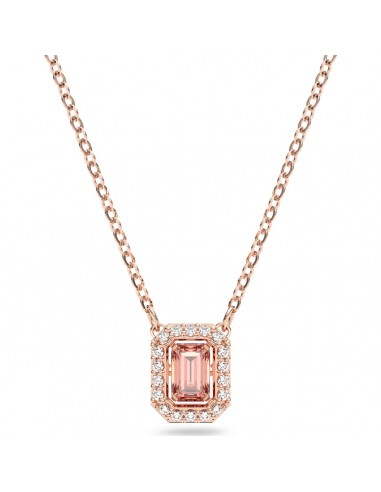 Swarovski Millenia necklace, Octagon cut Swarovski Zirconia, Pink, Rose-gold tone plated 5614933 en linge