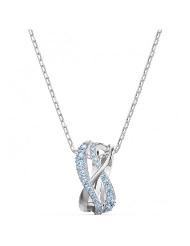 Swarovski Twist Rows Blue Rhodium Plated Pendant 5582806 Véritable concentré