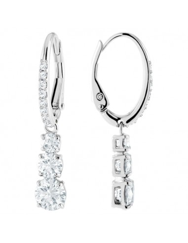 Swarovski Attract Trilogy earrings White, Rhodium plated 5416155 prix pour 