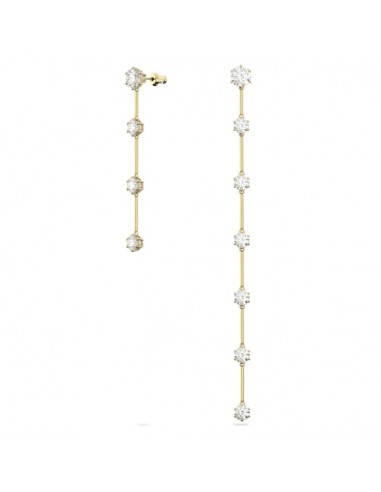 Swarovski Constella earrings Asymmetrical, White, Matte gold-tone plated 5600490 commande en ligne