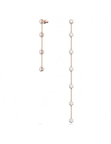 Swarovski Constella earrings Asymmetrical, White, Rose-gold tone plated 5609707 brillant des détails fins