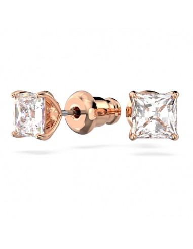 Swarovski Attract stud Earrings Square cut crystal, White, Rose-gold tone plated 5509935 ou a consommer sur place