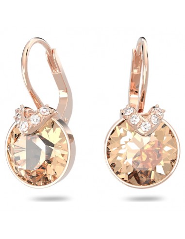 Swarovski Bella V earrings Round, Pink, Rose-gold tone plated 5299318 français