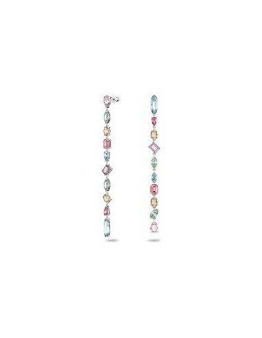 Gema drop earrings Asymmetrical, Multicoloured, Rhodium plated 5600979 Voir les baskets