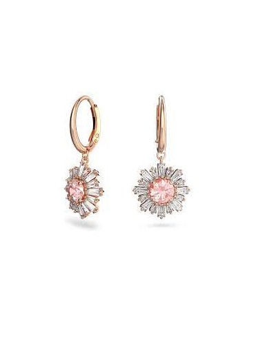 Sunshine hoop earrings Pink, Rose-gold tone plated 5642965 ou a consommer sur place