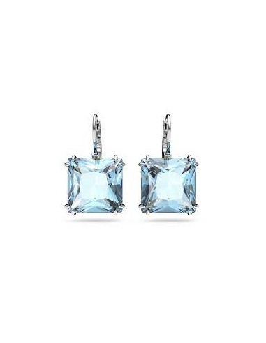 Millenia drop earrings Square cut, Blue, Rhodium plated 5619472 à prix réduit toute l'année