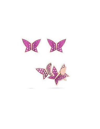 Lilia stud earrings Set (3), Butterfly, Pink, Rose gold-tone plated 5636428 les ligaments