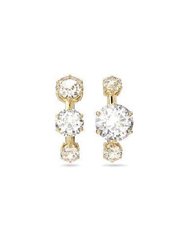 Constella ear cuffs Round cut, White, Gold-tone plated 5616919 en linge