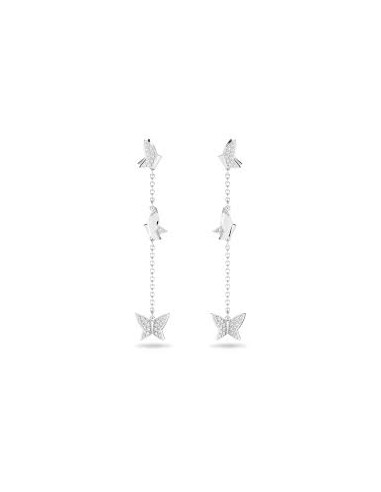 Lilia drop earrings Butterfly, Long, White, Rhodium plated 5636423 5636426 ouvre sa boutique