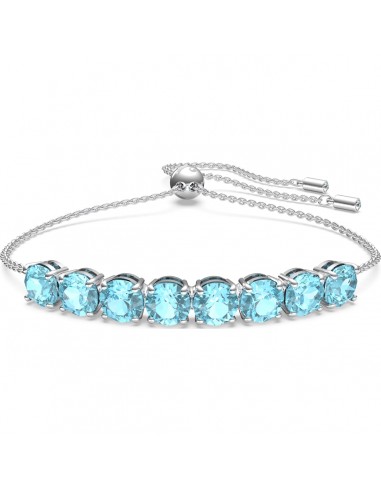 Swarovski Exalta bracelet, Round cut, Blue, Rhodium plated 5643755 Faites des économies