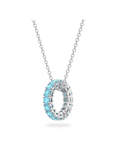 Swarovski Exalta pendant, Extra long, Blue, Rhodium plated 5643754 la livraison gratuite