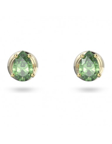 Swarovski Stilla stud earrings Pear cut, Green, Gold-tone plated 5639120 en ligne des produits 