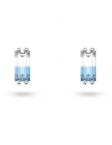 Swarovski Stilla stud earrings Cushion cut, Blue, Rhodium plated 5639132 de la marque