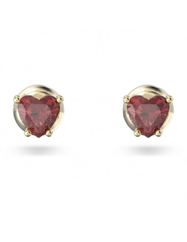 Swarovski Stilla stud earrings Heart, Red, Gold-tone plated 5639133 rembourrage situé sous