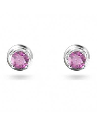 Swarovski Stilla stud earrings Round cut, Purple, Rhodium plated 5639135 Venez découvrir notre 