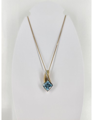 10K yellow & white gold blue topaz necklace 8505 50-70% off 