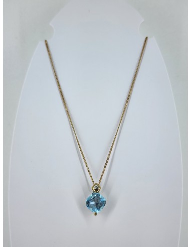 10K yellow gold diamond and blue topaz necklace 8510 Venez acheter