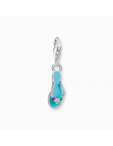 Thomas Sabo Charm Pendant Turquoise Flip Flop With Colorful Stones Silver 2025-914-7 pas cher chine