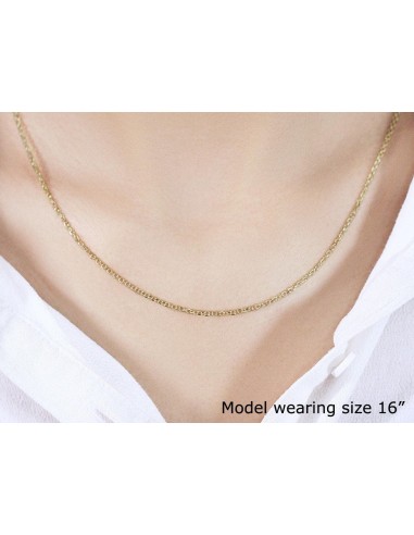 18k Yellow Gold Diamond Cut Cable Link Chain 1 mm  206060 de l' environnement