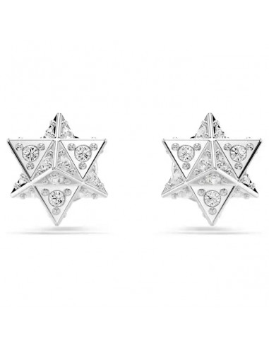 Swarovski Dextera stud earrings Round cut, Star, White, Rhodium plated 5700322 le des métaux précieux