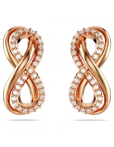 Swarovski Hyperbola stud earrings Infinity, White, Rose gold-tone plated 5684085 hantent personnes