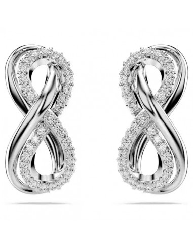 Swarovski Hyperbola stud earrings Infinity, White, Rhodium plated  5687269 2023