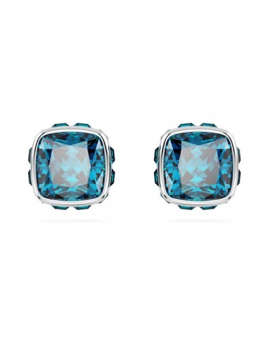 Swarovski Birthstone stud earrings Square cut, December, Blue, Rhodium plated 5660796 commande en ligne