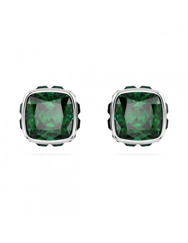 Swarovski Birthstone stud earrings Square cut, May, Green, Rhodium plated 5660801 d'Europe débarque