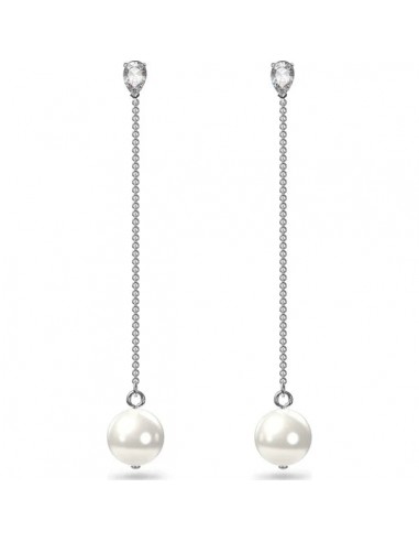 Swarovski Rhodium Plated Crystal Pearls Treasure Earrings 5563290 de France