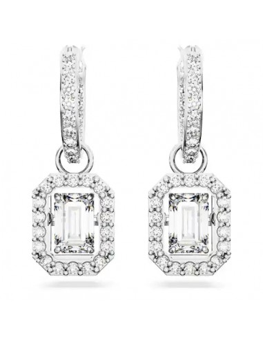 Swarovski Una drop earrings Octagon cut, White, Rhodium plated 5638495 prix