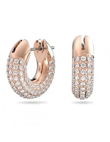 Swarovski Dextera hoop earrings Small, White, Rose gold-tone plated 5636531 paiement sécurisé