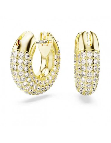 Swarovski Dextera hoop earrings Small, White, Gold-tone plated 5636530 du meilleur 