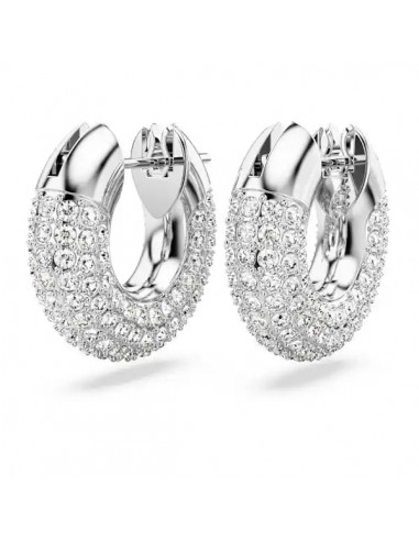 Swarovski Dextera hoop earrings Small, White, Rhodium plated 5618306 Les magasins à Paris et en Île-de-France