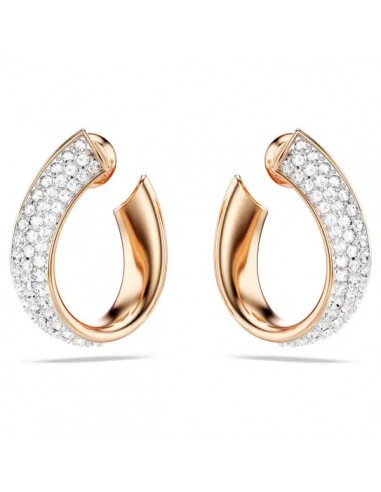 Swarovski Exist hoop earrings Small, White, Rose gold-tone plated 5636448 vous aussi creer 