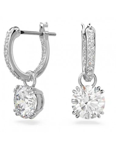 Swarovski Stilla drop earrings Round cut, White, Rhodium plated 5636717 à prix réduit toute l'année