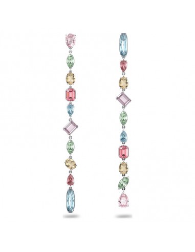 Swarovski Gema drop earrings Extra long, Multicolored, Rhodium plated 5600979 Venez découvrir notre 