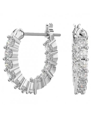 Swarovski Matrix Vittore hoop earrings Round cut, White, Rhodium plated 5562126 les muscles