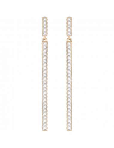 Swarovski Game Clear Crystal Long Pierced Earrings - White - Rose Gold Plated 5292400 en stock